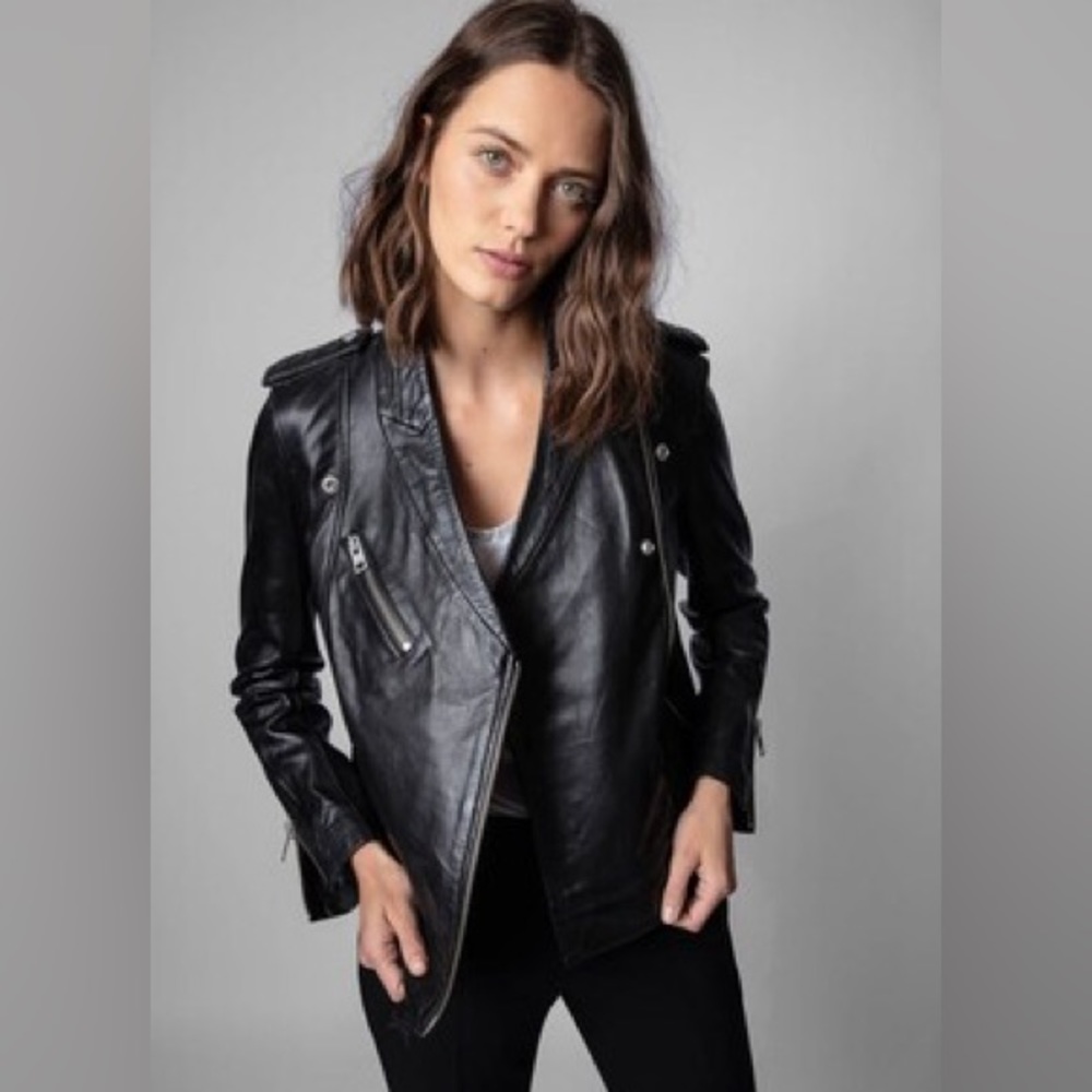 Zadig and Voltaire Loon Spi Leather Jacket size Large